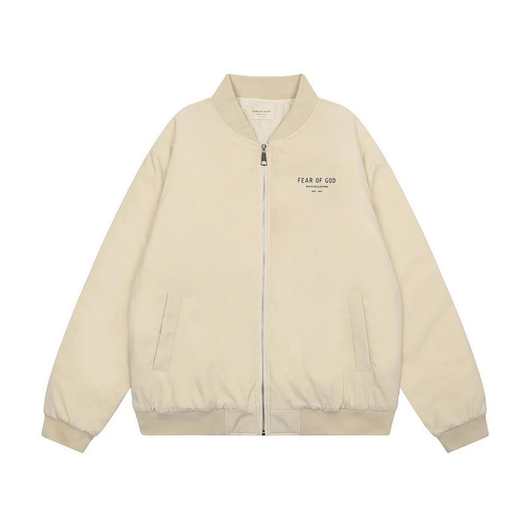 Fear of God Nylon Souvenir/Bomber Jacket (Inspired by the Sixth and Seventh Mainline Collections) – Beige (1) (Beige / Off-White)