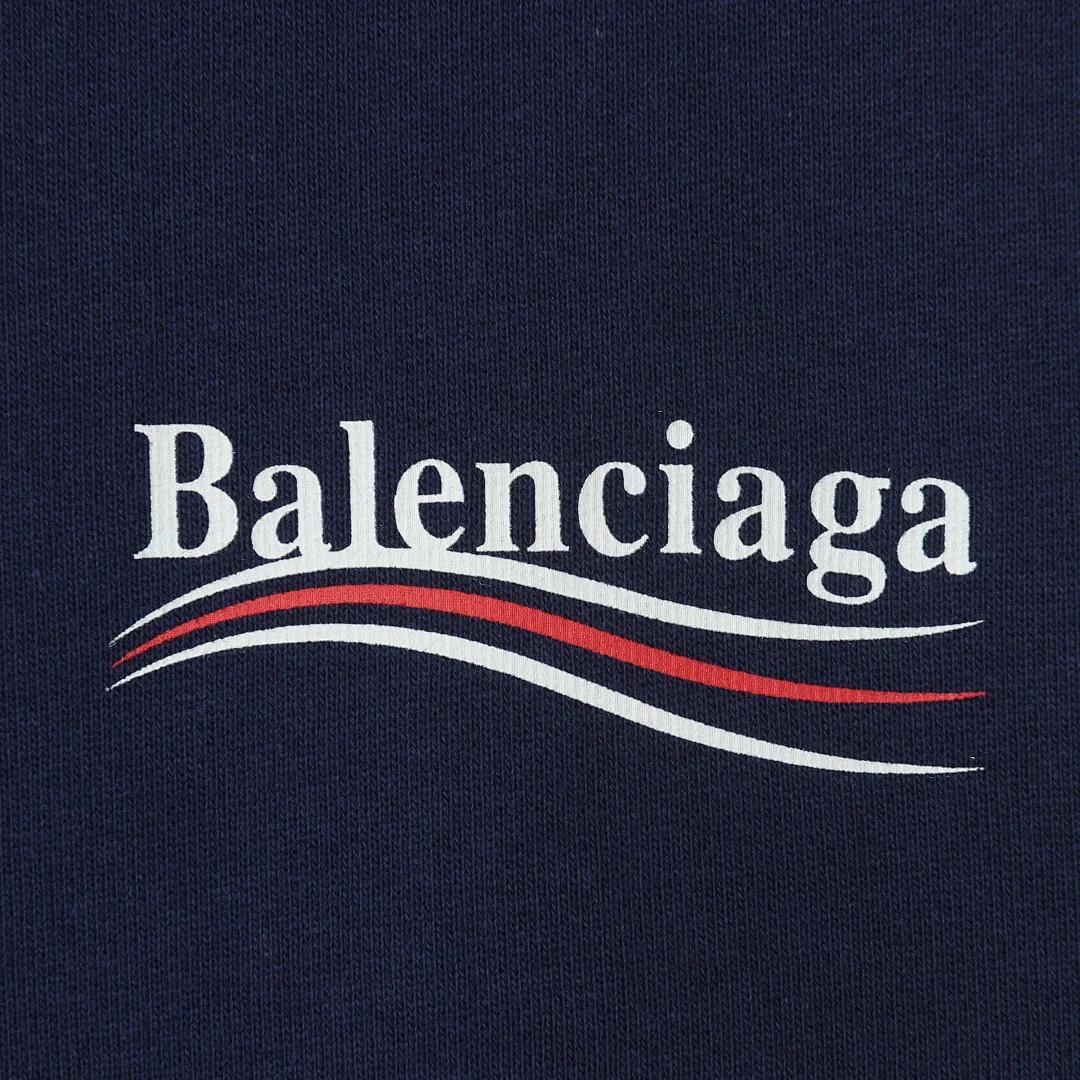 Balenciaga - Sweat à capuche Political Campaign, coloris Navy / Pacific Blue, vue 5