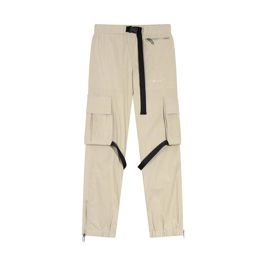 Off-White - Pantalon cargo en coton Diag Tab / Pantalon cargo à fermeture à boucle Farfetch, coloris Beige