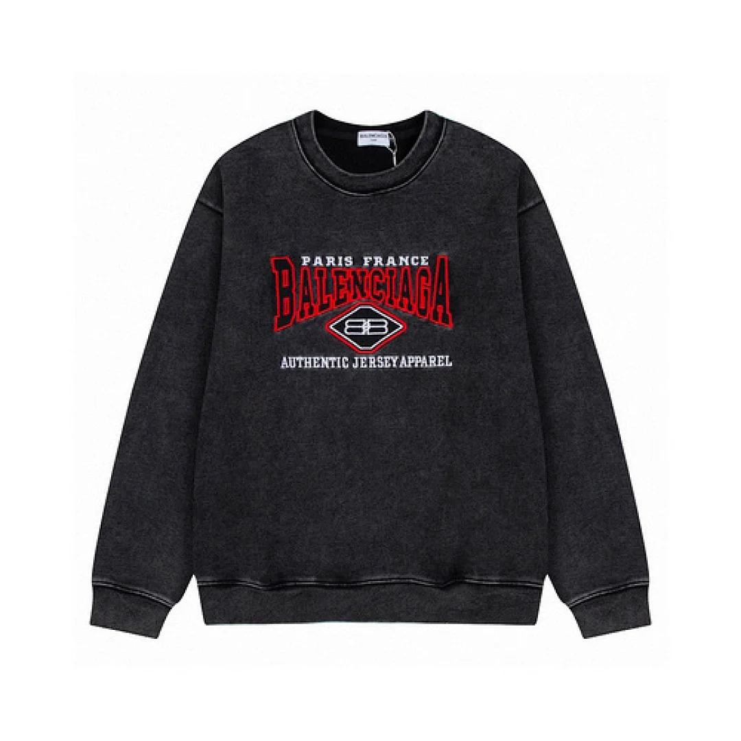 Balenciaga. Embroidered BB Authentic Jersey Apparel Crewneck. – Black (2)