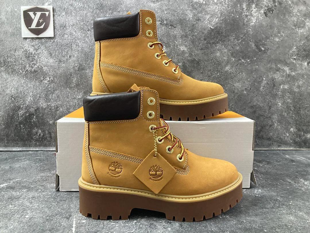 Timberland Stone Street 6-Inch Waterproof Boot (Version plateforme réinterprétant la bottine classique 6 pouces), coloris Wheat Nubuck