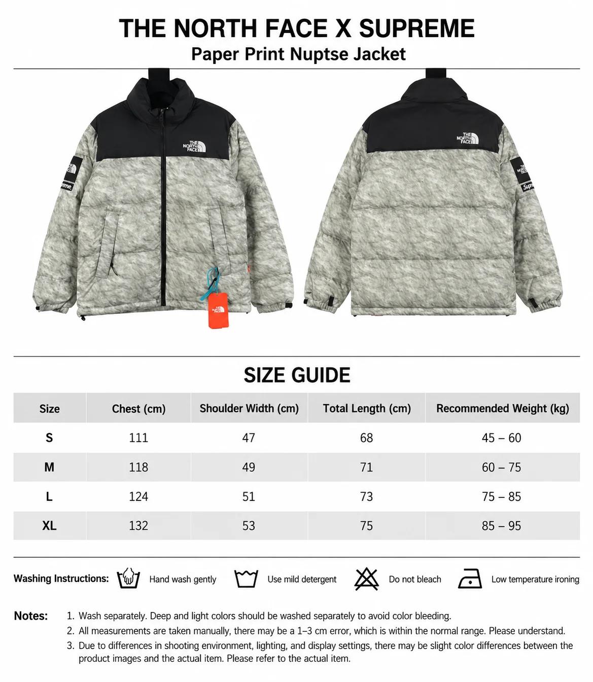 Supreme x The North Face Paper Print Nuptse Jacket