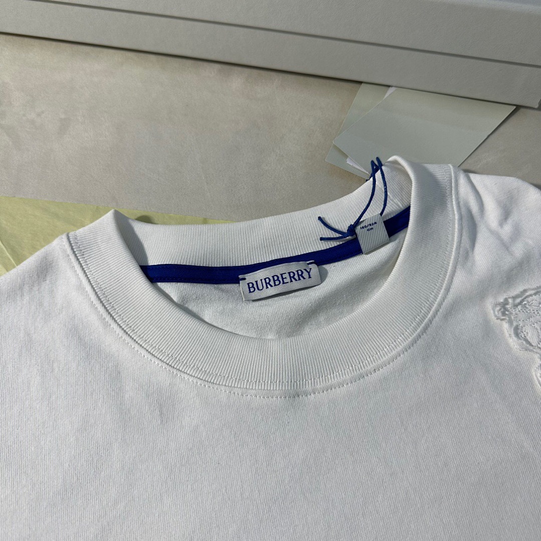 Burberry Floral Embroidered Short Sleeve (White) - Image 7