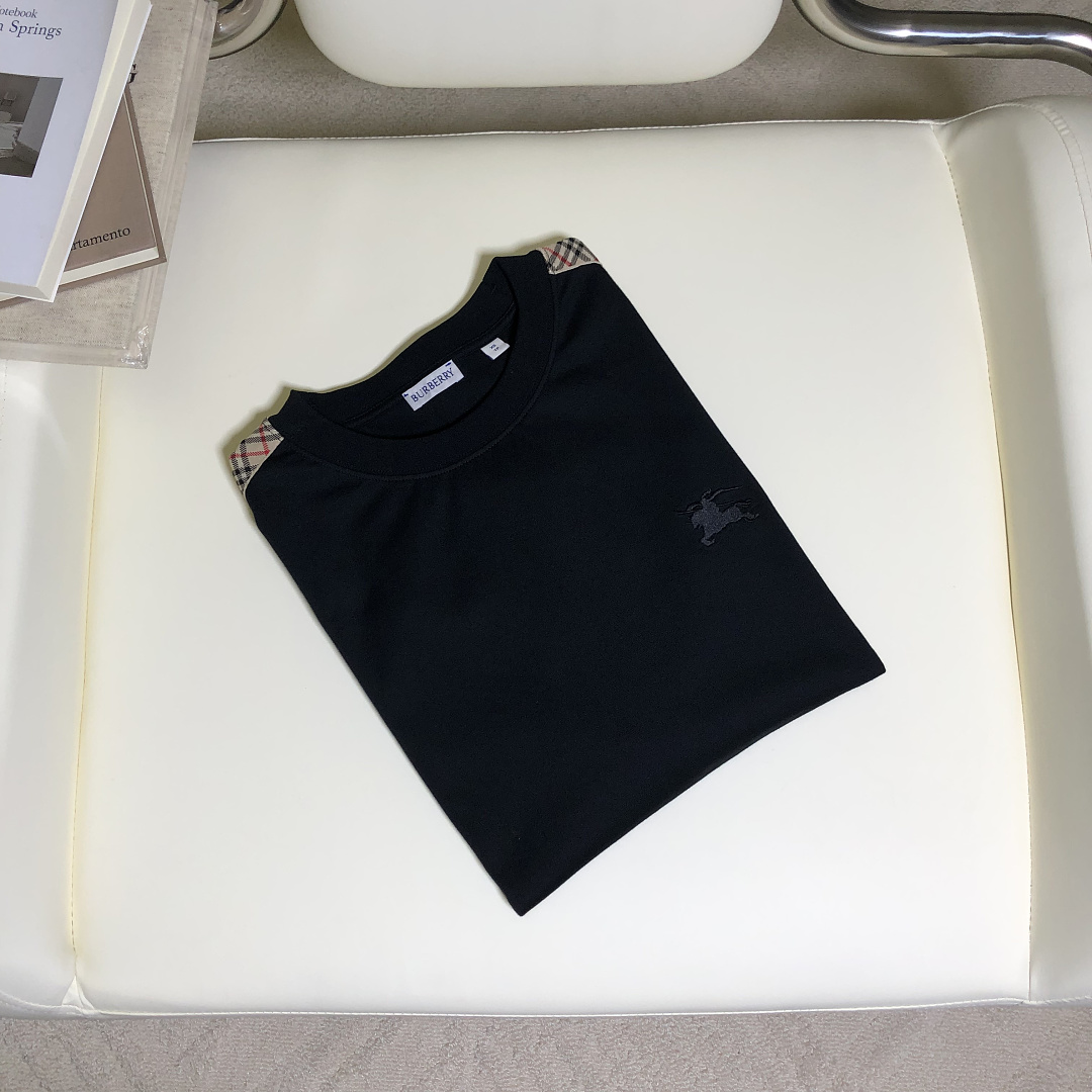 Burberry Embroidered Plaid T (Black) - Image 11