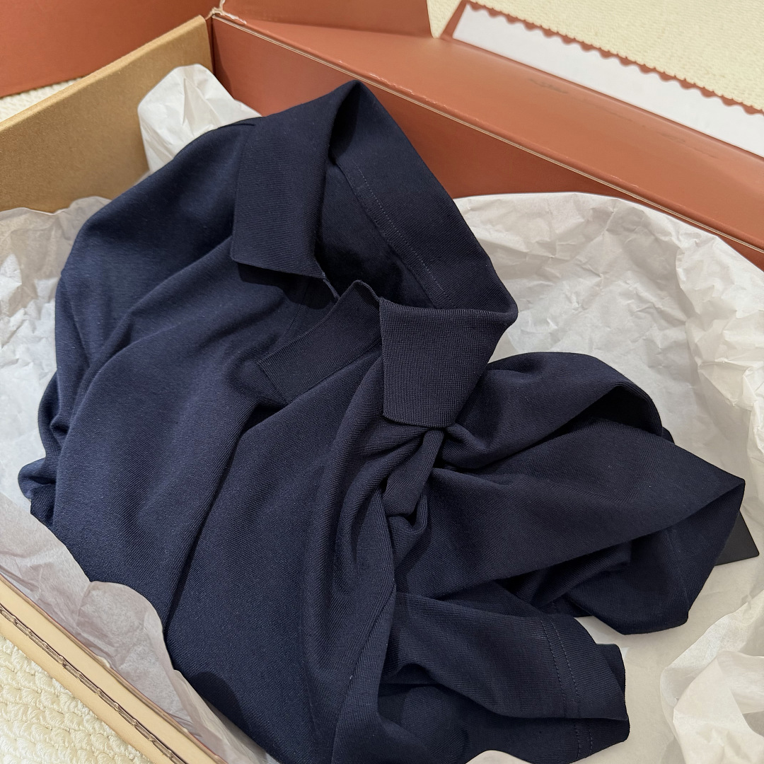 Ralph Lauren Silk Cotton POLO (Navy) - Image 11