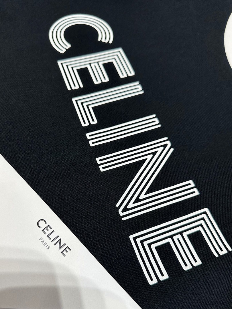 Celine C Stitching Short Sleeve (Black) - Image 7