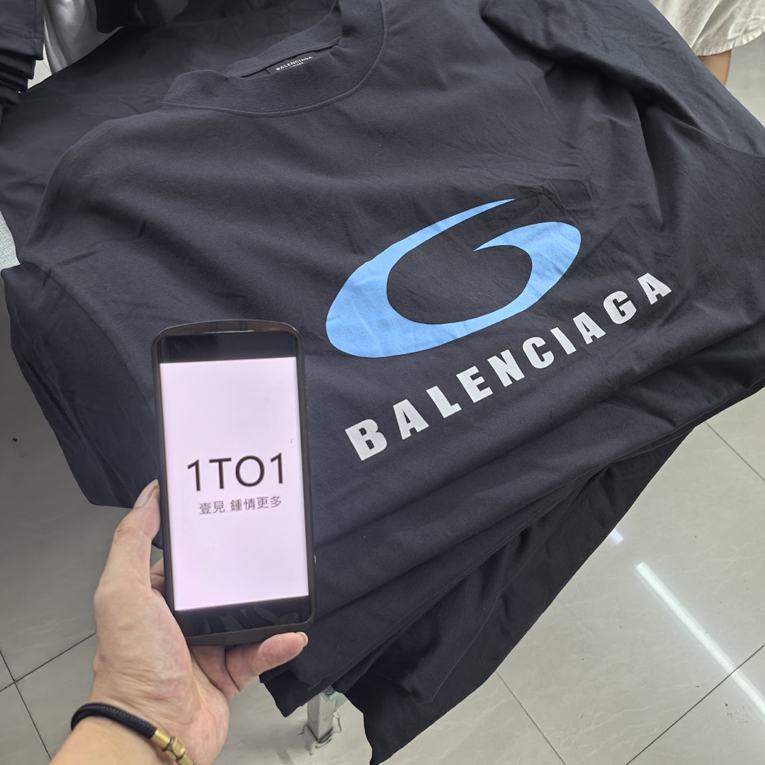 Balenciaga Short Sleeve (Washed Black) - Image 2