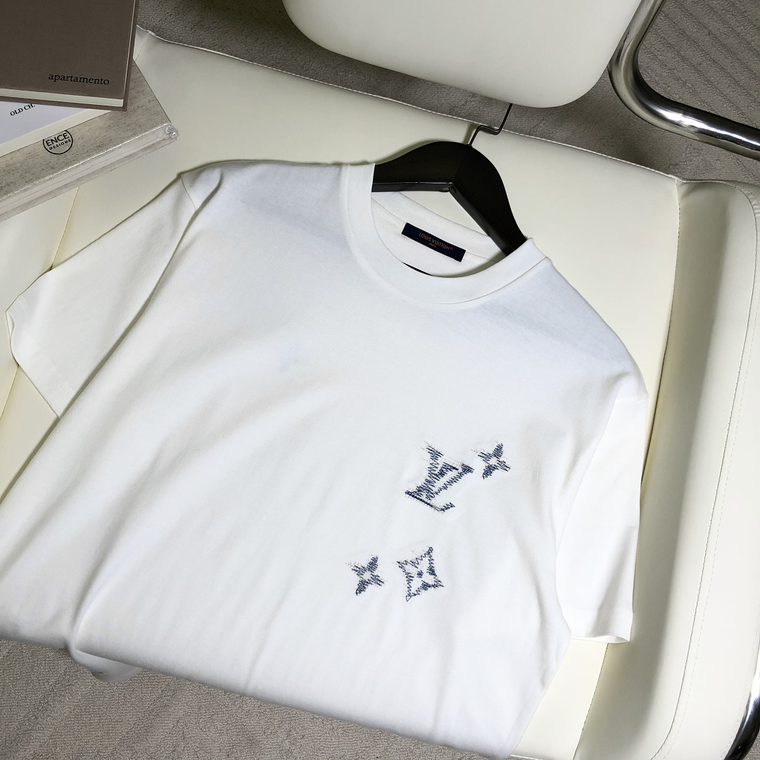 Unbranded Triple Floral Stitching Embroidered T (White) - Image 6