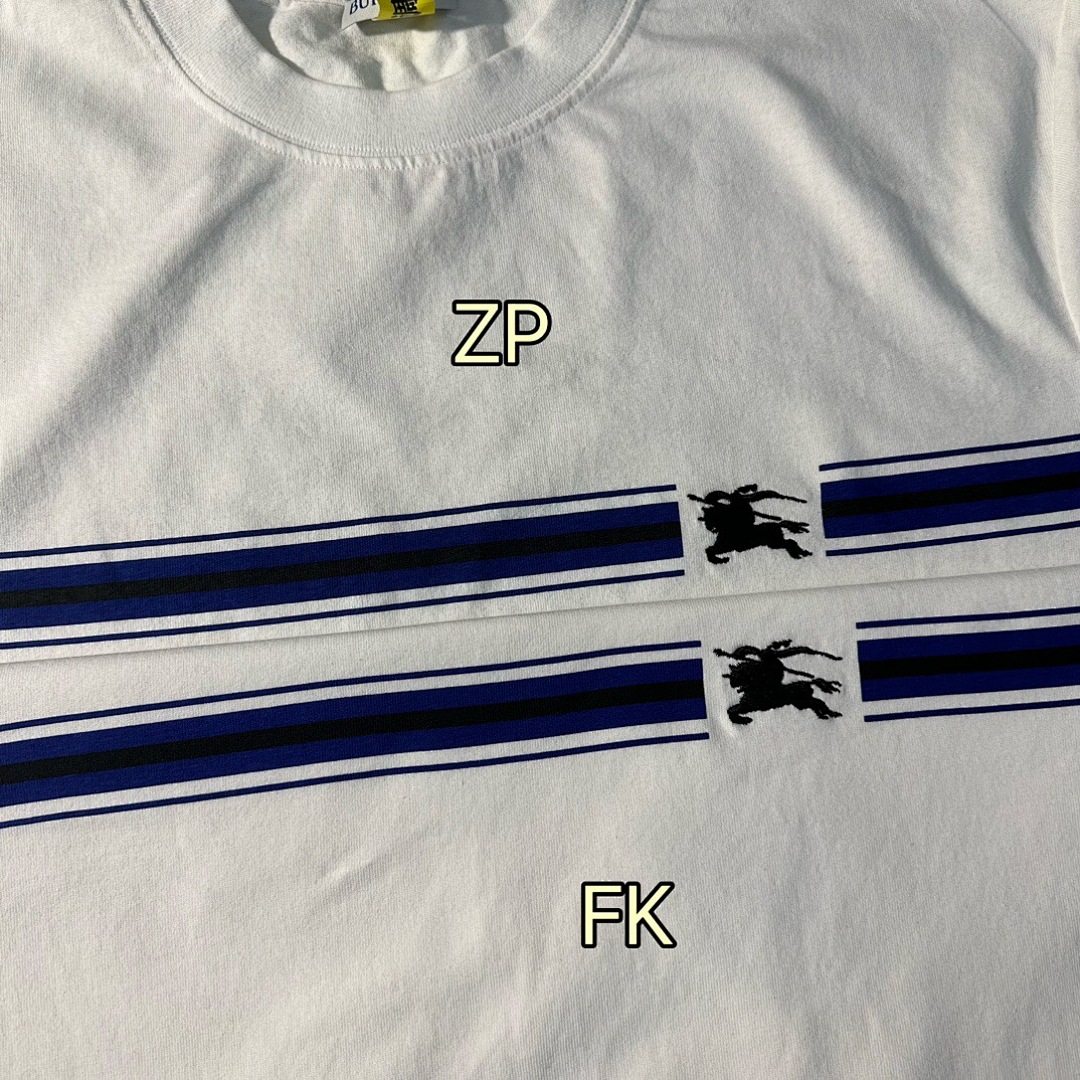 Burberry BR Striped Embroidered Short Sleeve (White) - Image 9