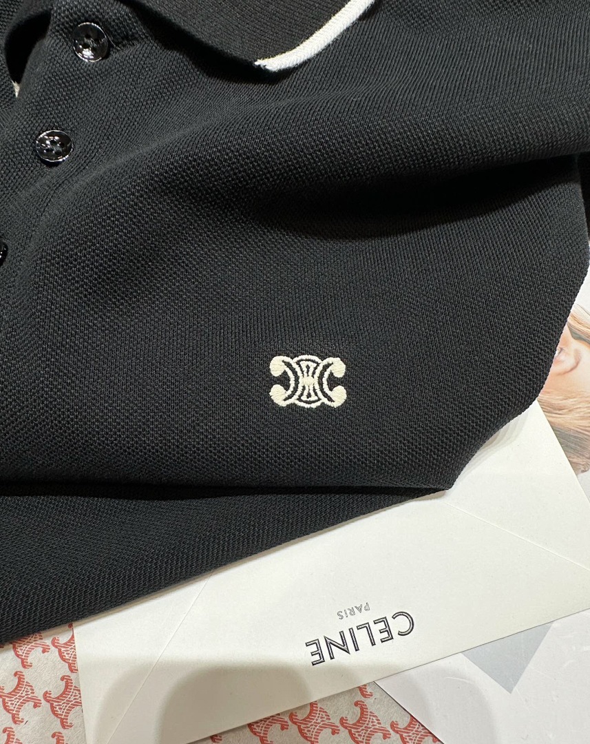 Chanel Double C Embroidered Polo (Black) - Image 6