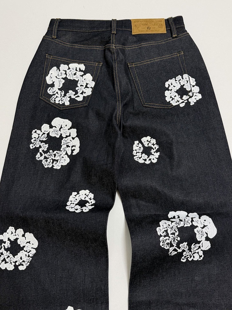 Unbranded Denim Cotton Floral (Black) - Image 8