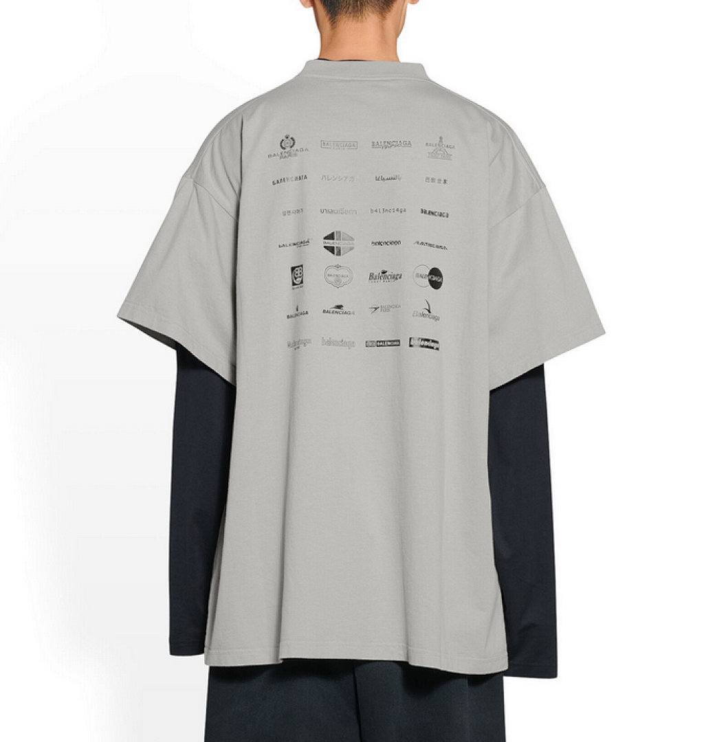 Balenciaga Limited Exclusive Logo Short Sleeve (Grey) - Image 12