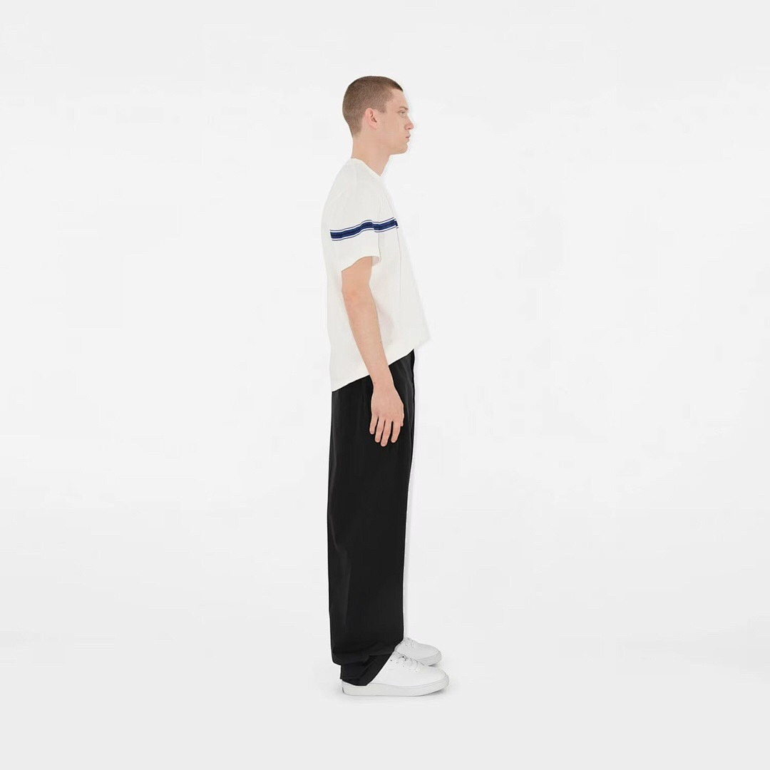 Burberry BR Striped Embroidered Short Sleeve (White) - Image 18