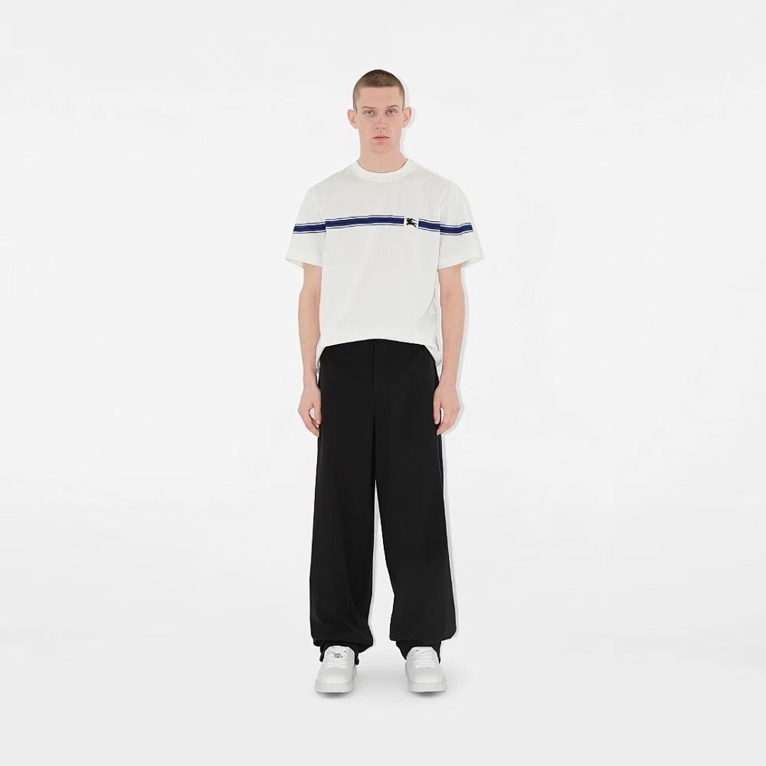 Burberry BR Striped Embroidered Short Sleeve (White) - Image 17