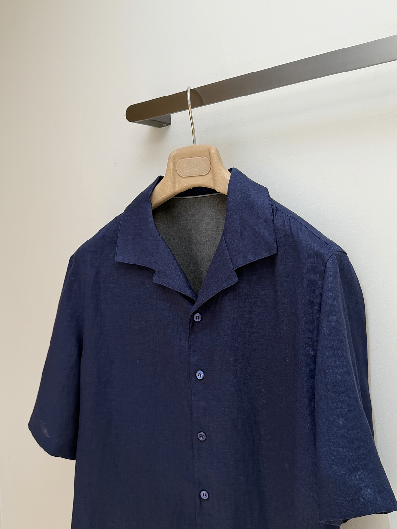 Unbranded Dark Blue Short Sleeve Linen - Image 5