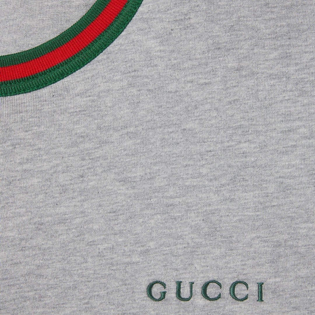 Gucci Grey Red Green Strap Short Sleeve - Image 2