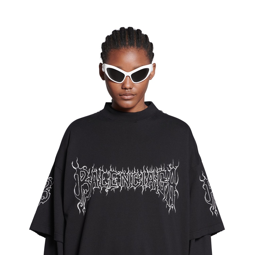 Balenciaga Fire Flame Short Sleeve (Black) - Image 12