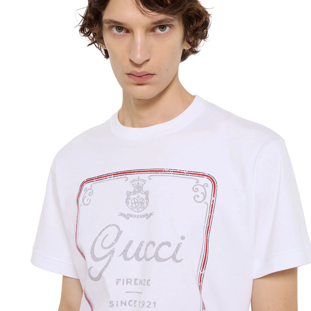 Gucci White 1921 Print Short Sleeve - Image 14