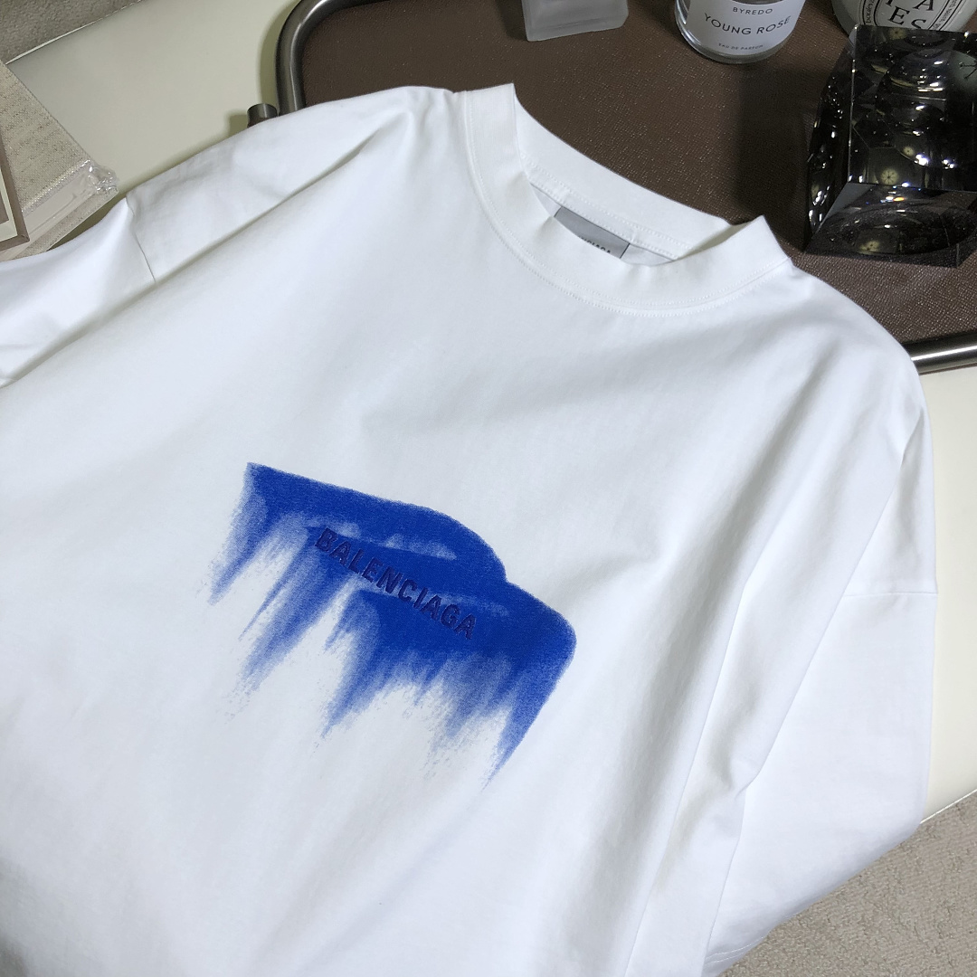 Balenciaga 3B Embroidered Print T (White) - Image 8