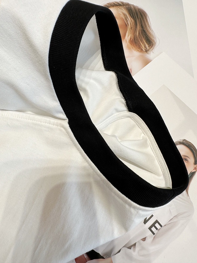 Celine C Stitching Short Sleeve (White) - Image 7