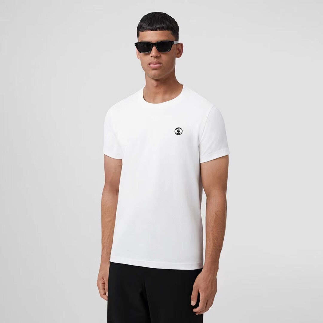 Burberry B Embroidered Short Sleeve (White) - Image 12