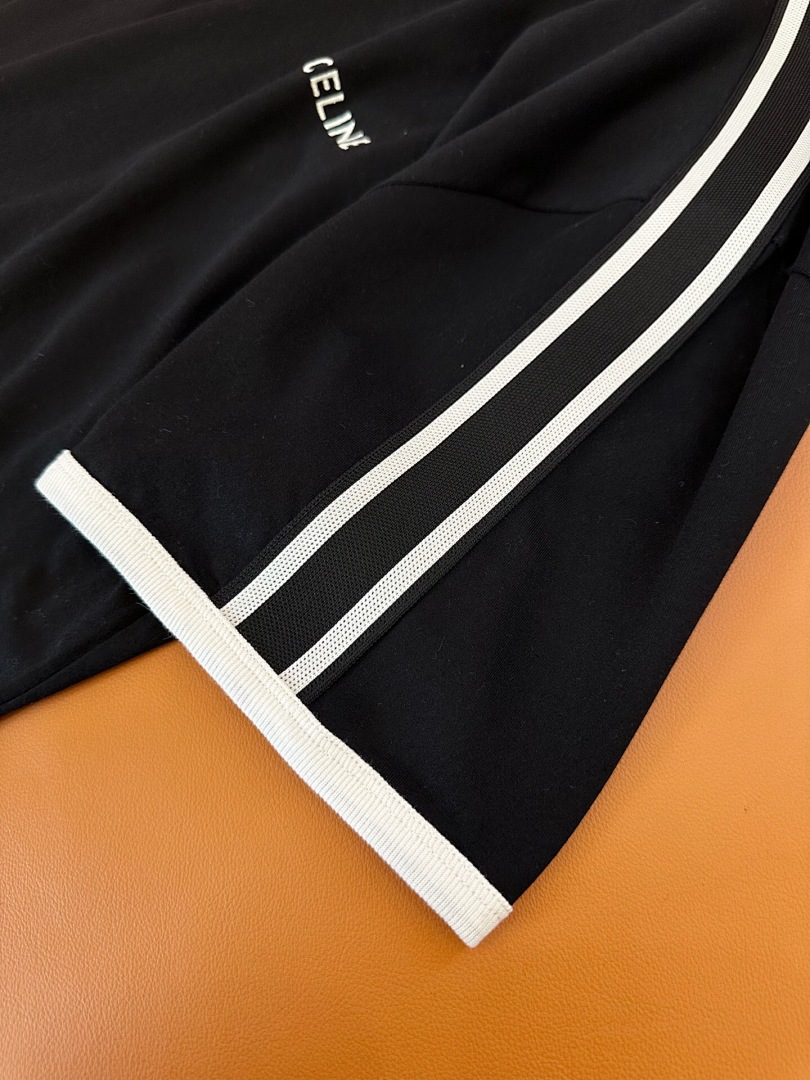 Celine C Embroidered Strap Short Sleeve (Black) - Image 12