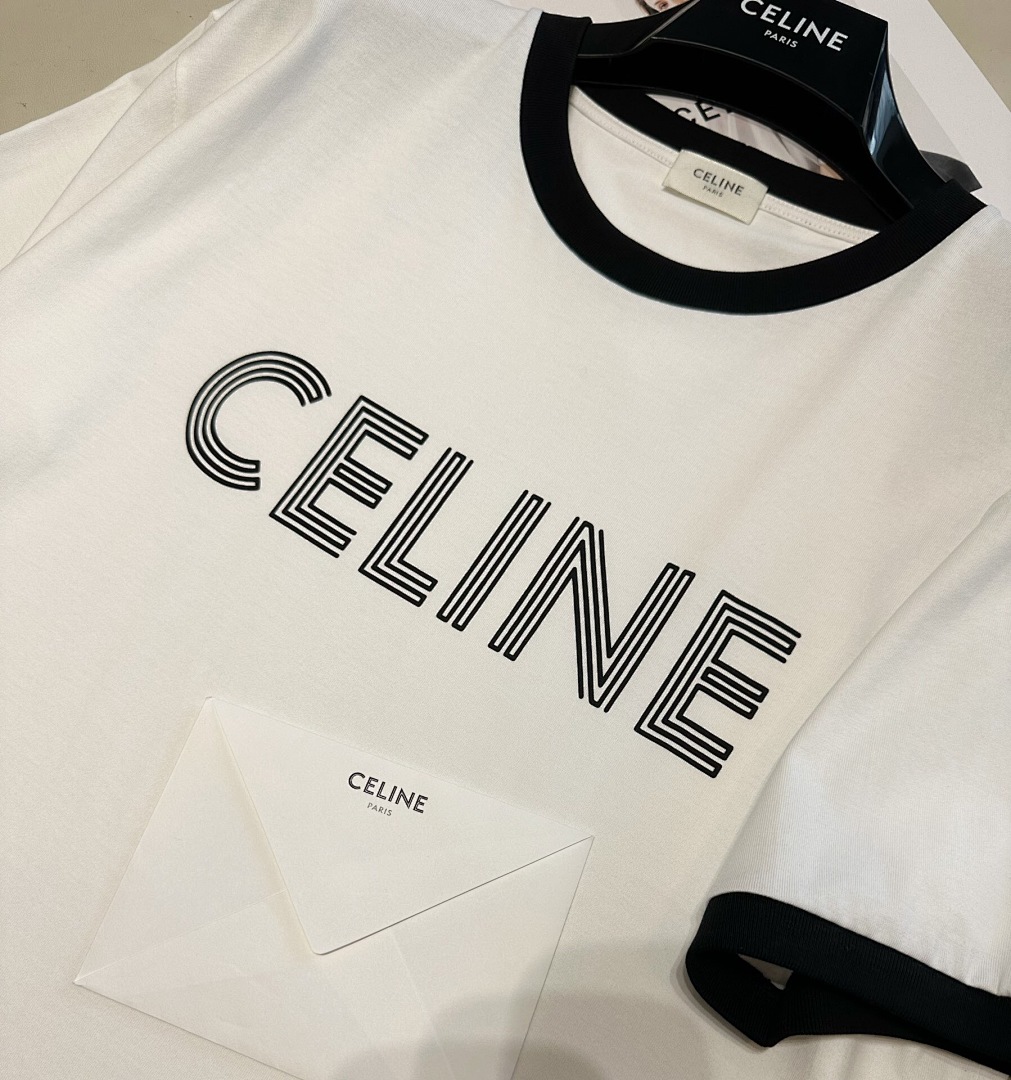 Celine C Stitching Short Sleeve (White) - Image 5