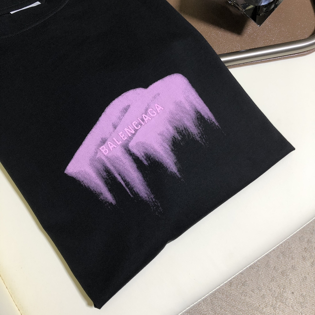 Balenciaga 3B Embroidered Print T (Black) - Image 10
