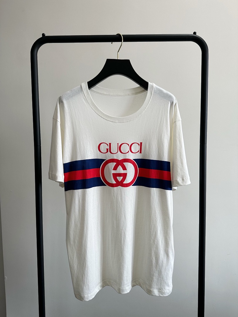 Gucci Red Blue Double G Short Sleeve - Image 3