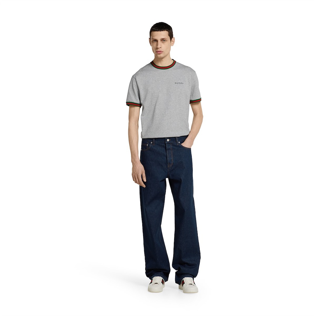 Gucci Grey Red Green Strap Short Sleeve - Image 13