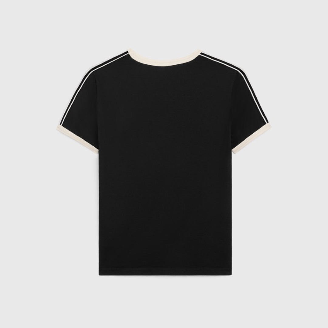 Celine C Embroidered Strap Short Sleeve (Black) - Image 2