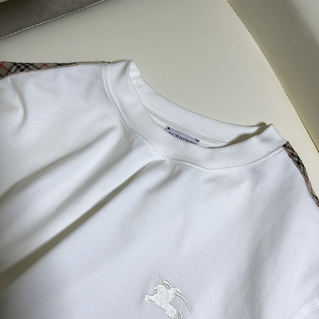 Burberry Embroidered Plaid T (White) - Image 12