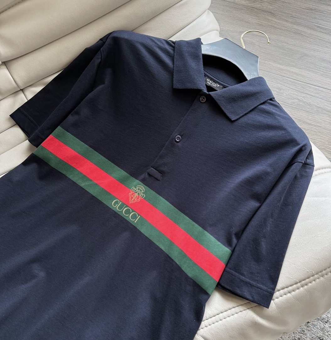 Gucci Dark Blue Label Print Cotton - Image 5