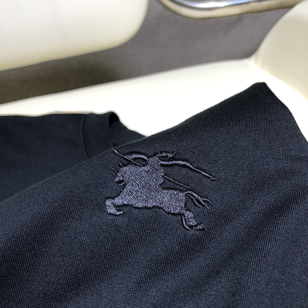 Burberry Embroidered Plaid T (Black) - Image 8