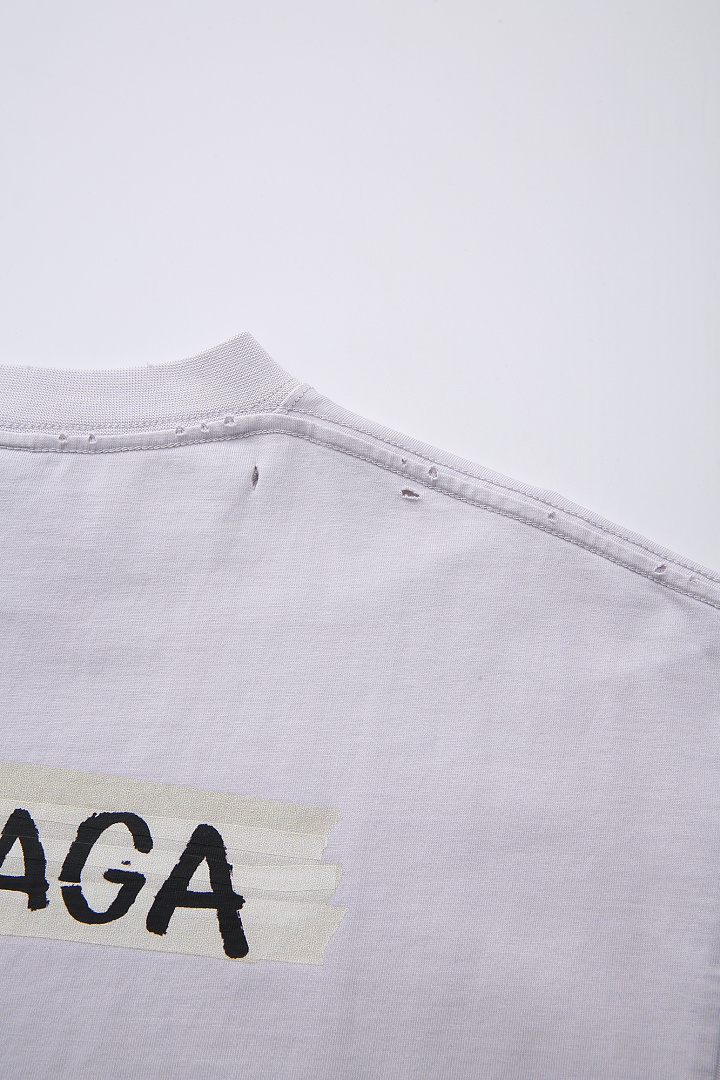 Balenciaga New Gum Strap Print Short Sleeve (Grey White) - Image 20