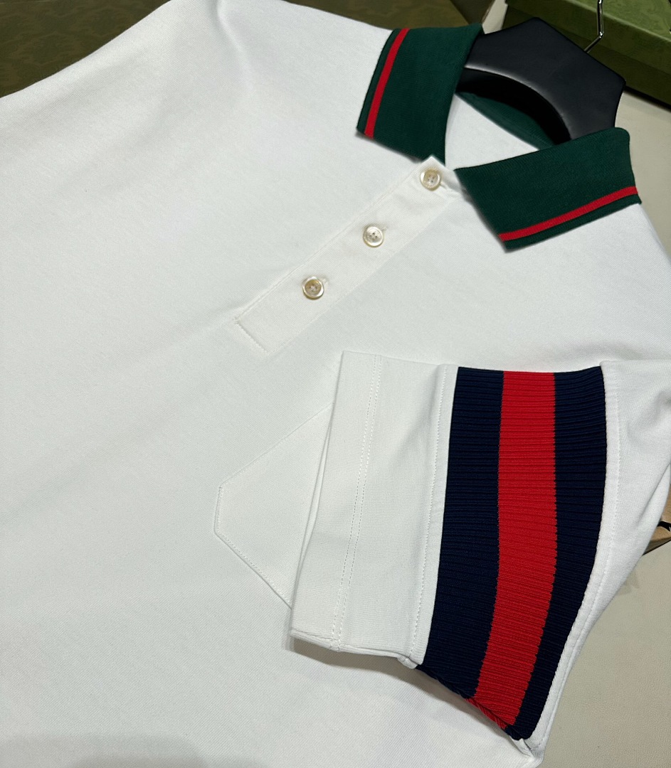 Ralph Lauren Red Blue Strap Sleeve Polo - Image 6