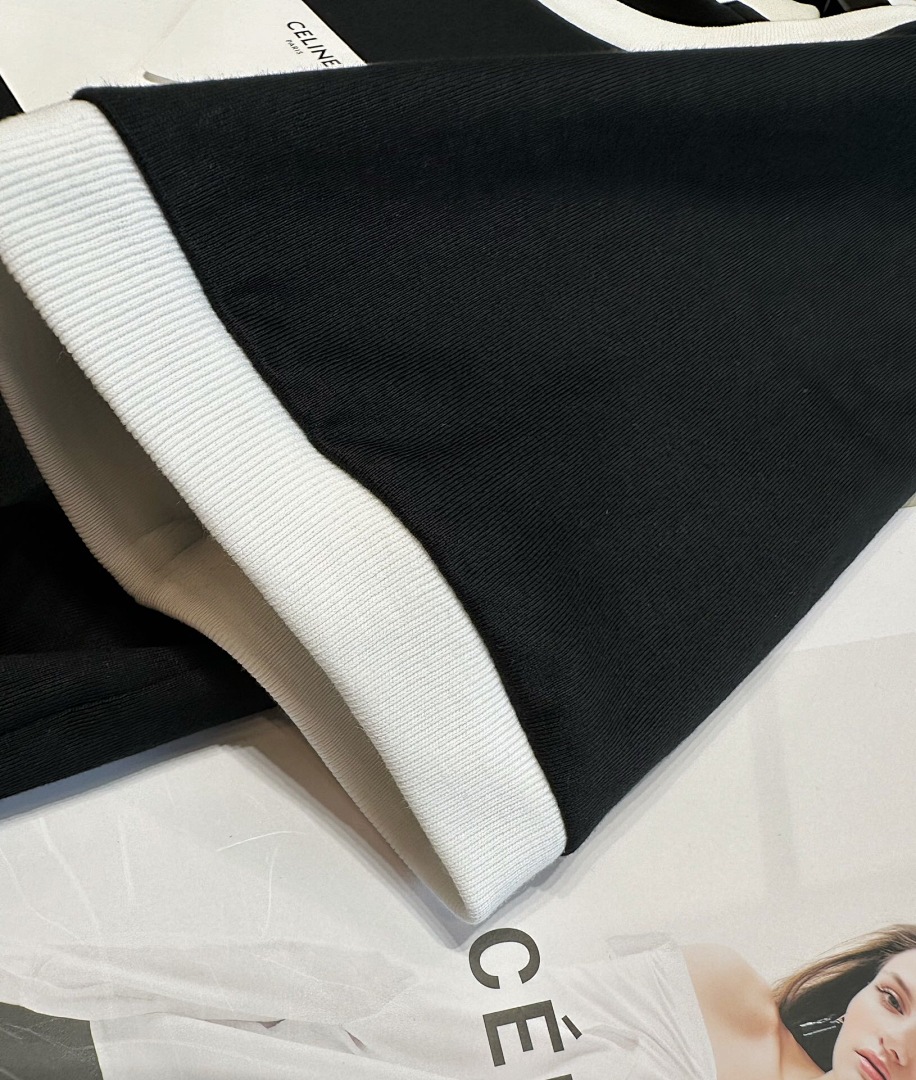 Celine C Stitching Short Sleeve (Black) - Image 10
