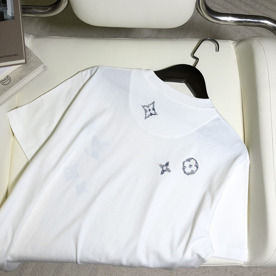 Unbranded Triple Floral Stitching Embroidered T (White) - Image 4