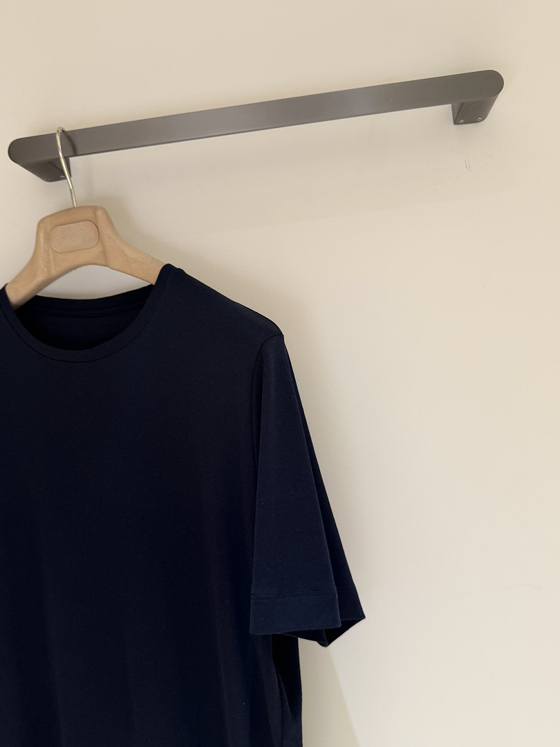 Unbranded Silk Cotton Short Sleeve (Dark Blue) - Image 6