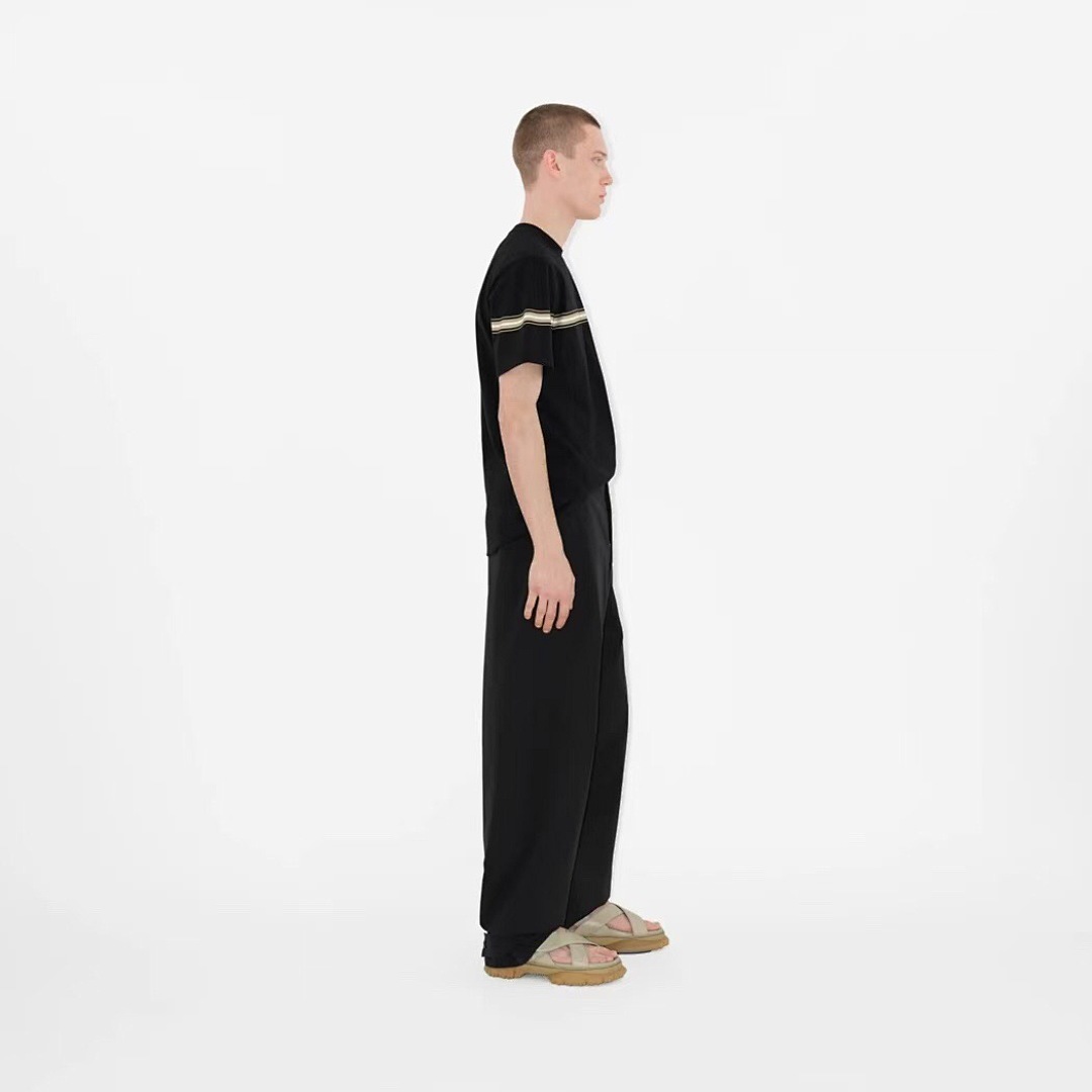 Burberry BR Striped Embroidered Short Sleeve (Black) - Image 17