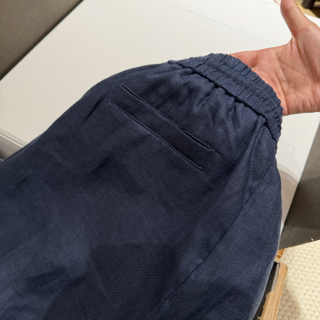Unbranded Dark Blue Wide Linen Short - Image 4