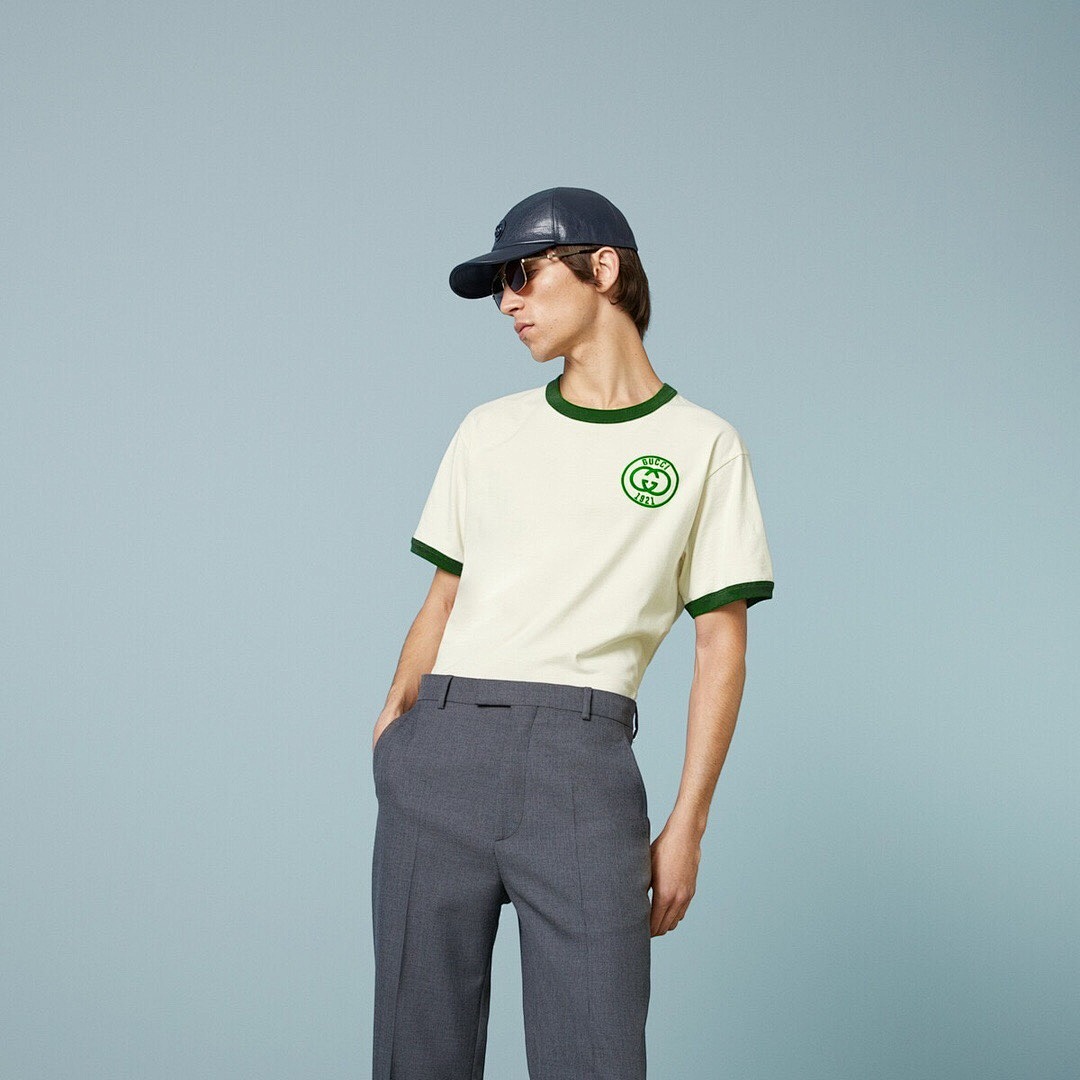 Gucci GG Buckle Embroidered Short Sleeve (White) - Image 14