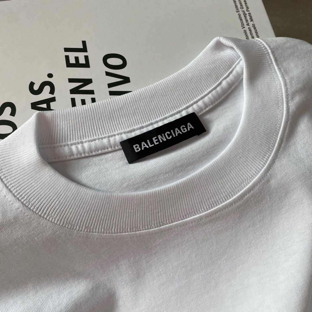 Balenciaga Print Short Sleeve (White) - Image 9