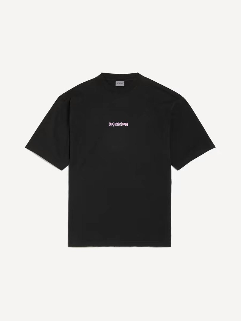 Balenciaga Pink Embroidered Print T - Image 4
