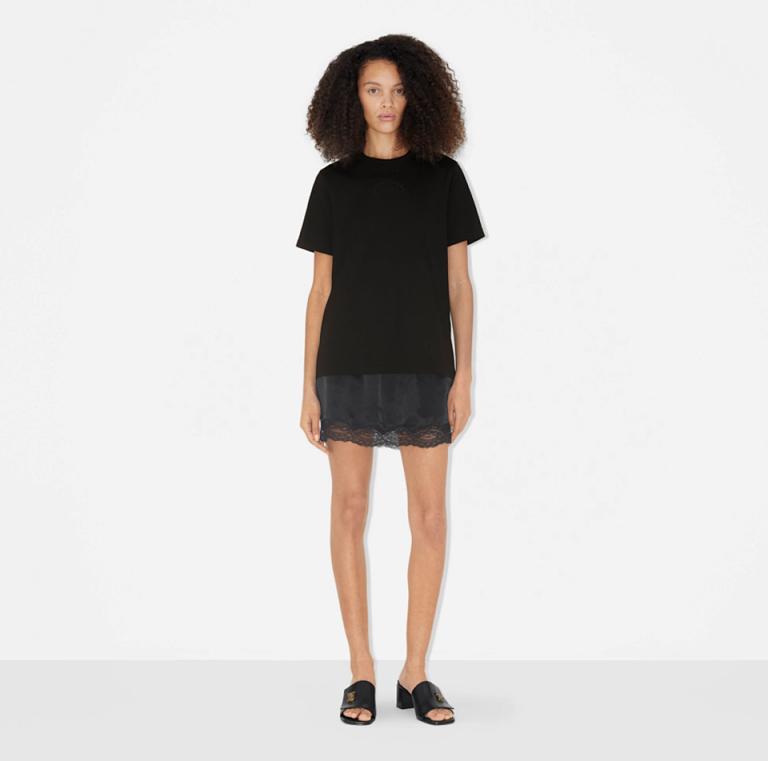 Burberry Leaf Embroidered Short Sleeve (Black) - Image 10