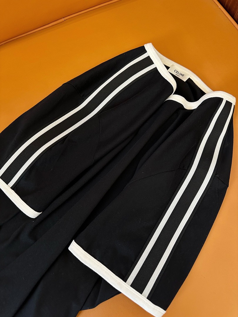 Celine C Embroidered Strap Short Sleeve (Black) - Image 10