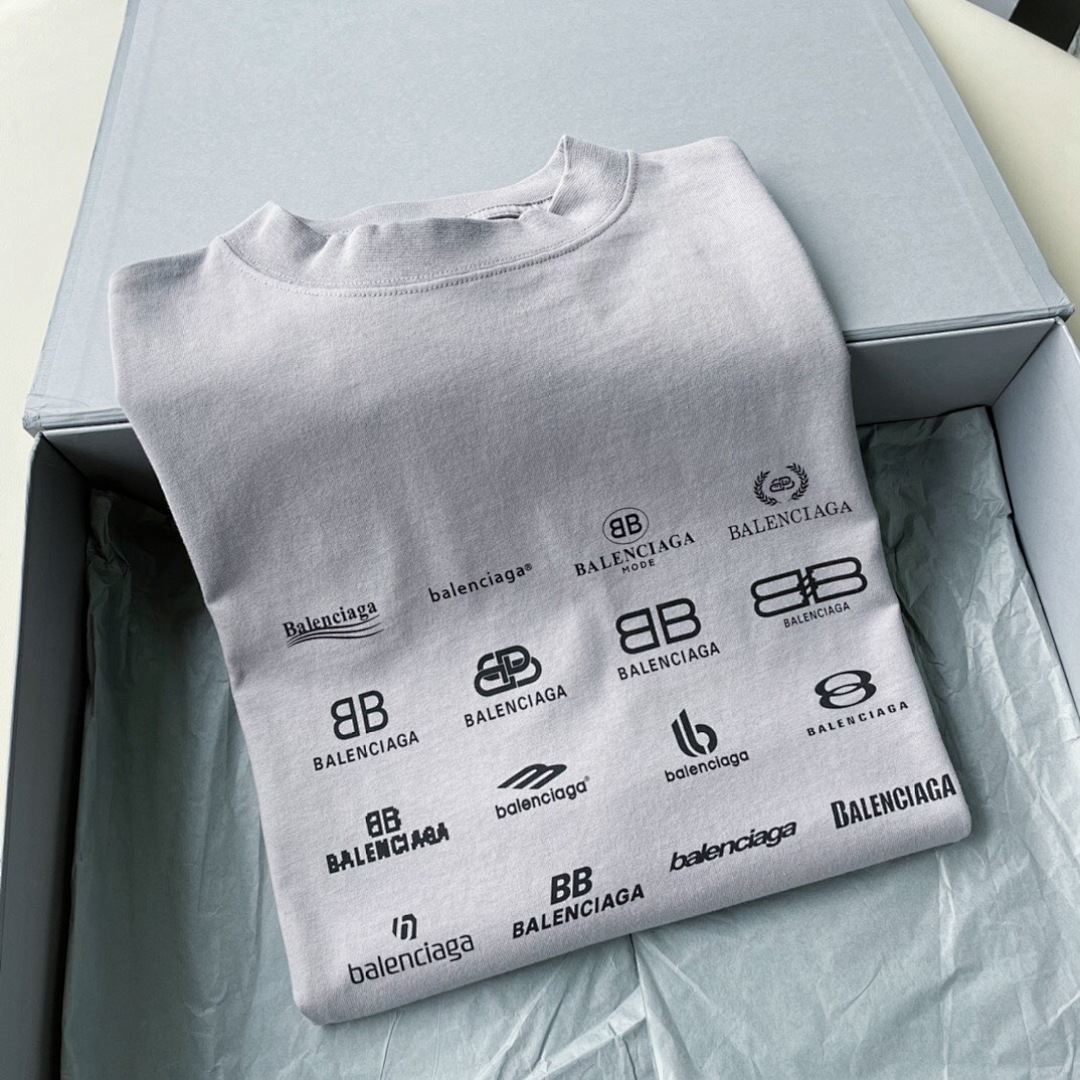 Balenciaga Limited Exclusive Logo Short Sleeve (Grey) - Image 6