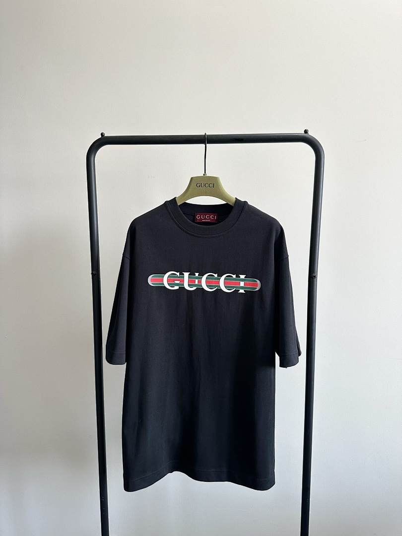 Gucci Leather Strap Print Short Sleeve - Image 9