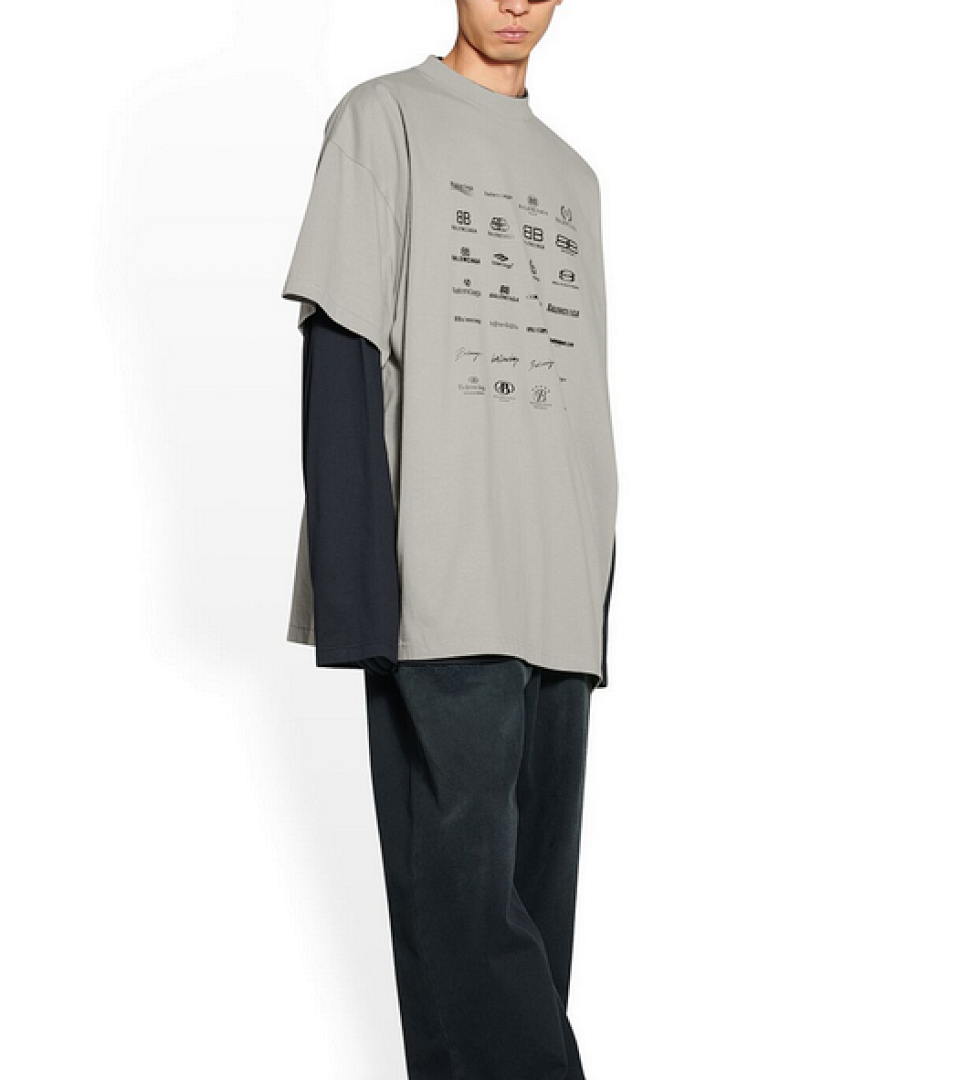 Balenciaga Limited Exclusive Logo Short Sleeve (Grey) - Image 13