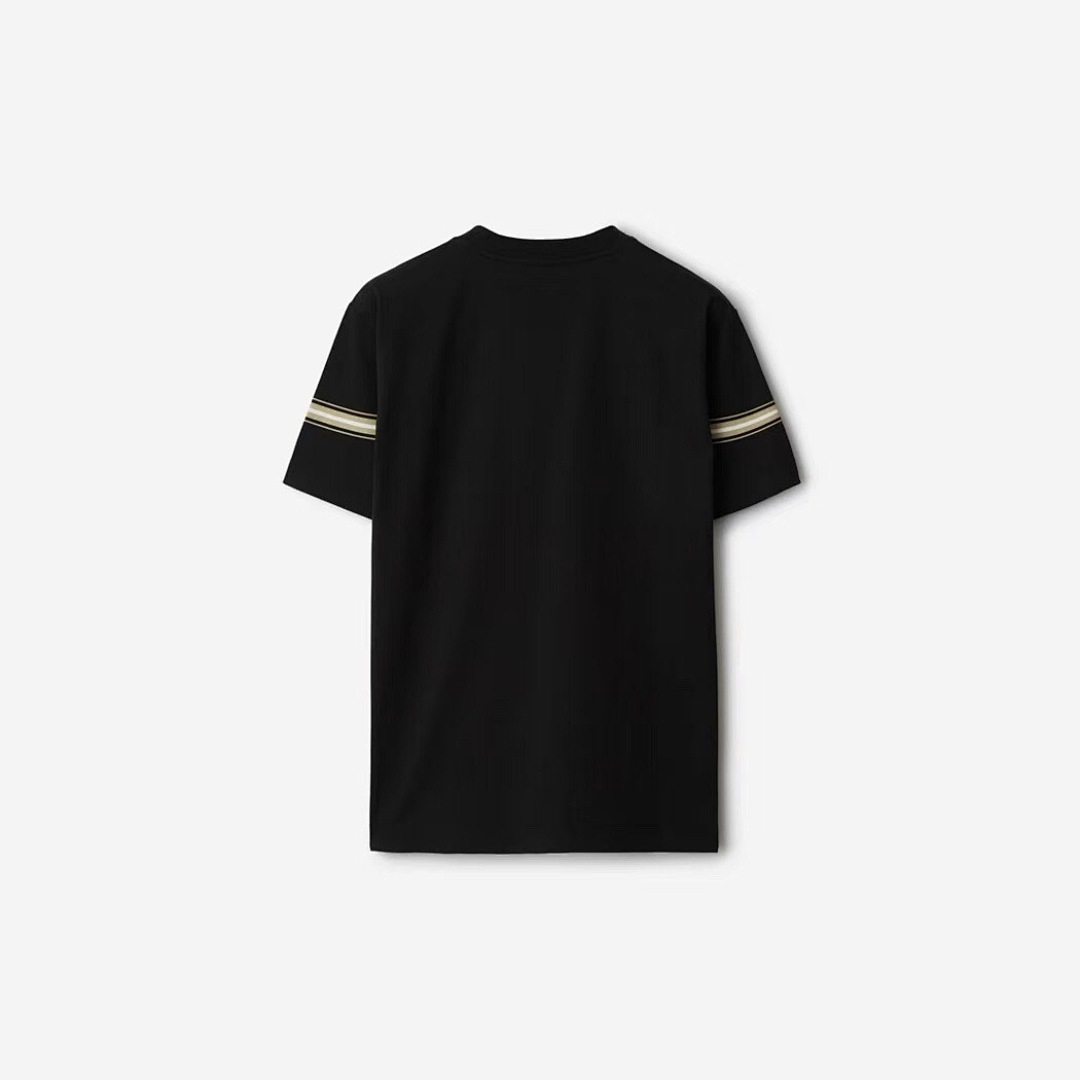 Burberry BR Striped Embroidered Short Sleeve (Black) - Image 2